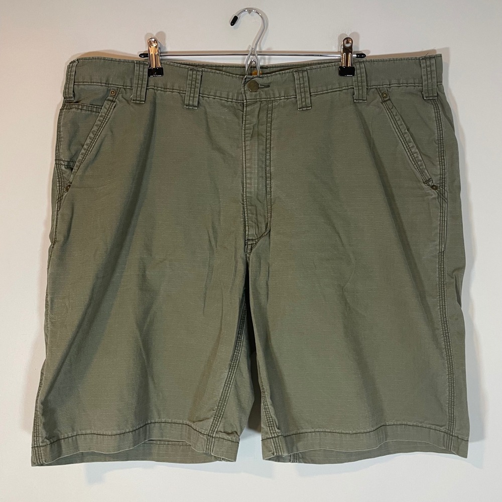 Carhartt Mens Relaxed Fit Ripstop Cargo Shorts 44 Green 100240 Workwear Gorpcore